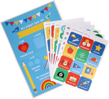 Petit Collage PTC684 First & Last Day of School Sticker Sign, Multicoloured, A4