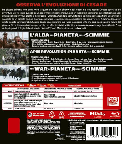 Pianeta Delle Scimmie (Il) - Trilogia (3 Blu-Ray) - (Italian Import)