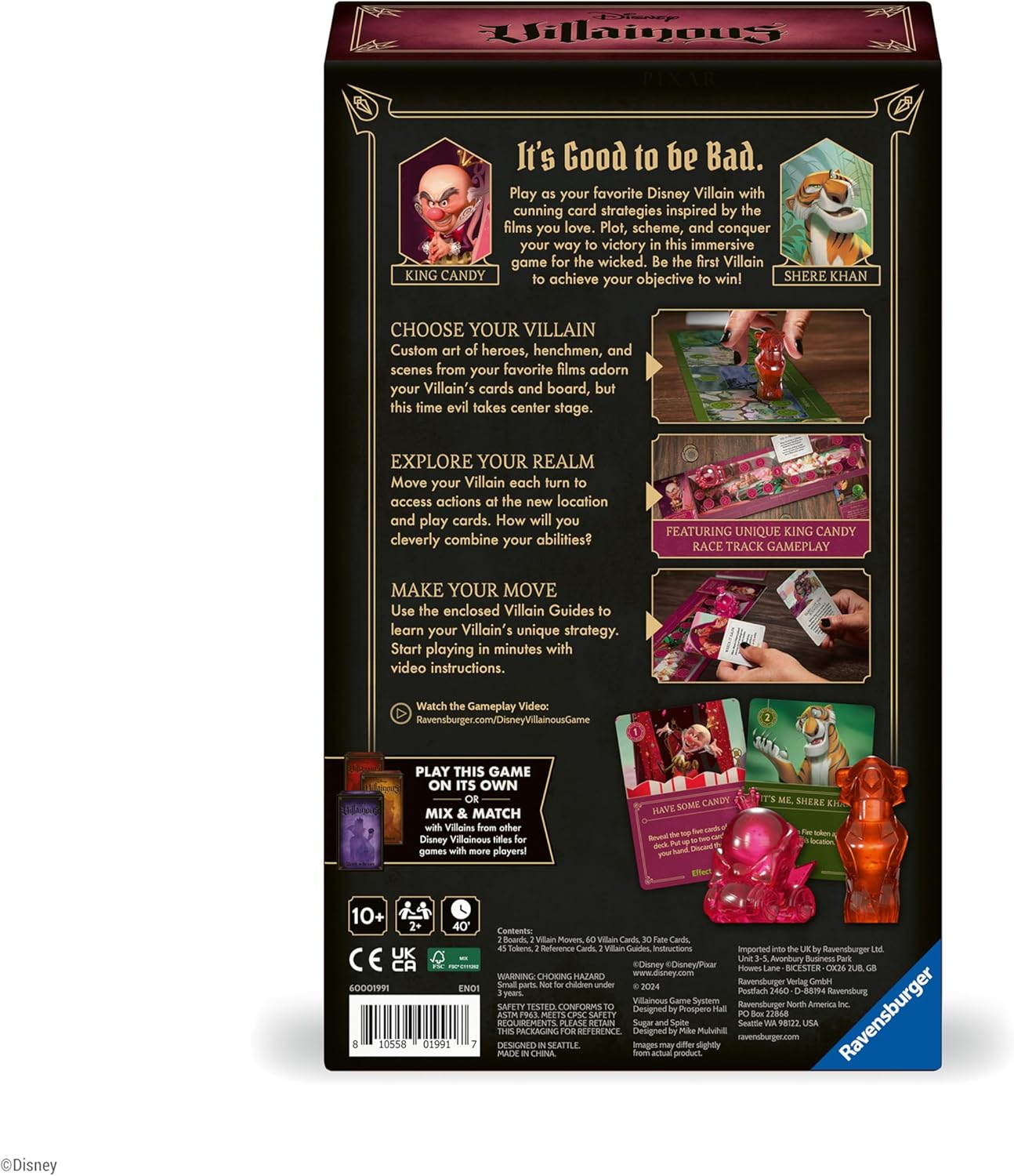 Ravensburger 22994 Disney Villainous Sugar and Spite Immersive Strategy Board Game for Adults and Kids Age 10 Years Up-2 Players-Play as Stand-Alone or Expansion-2024, Multicolour, One Size