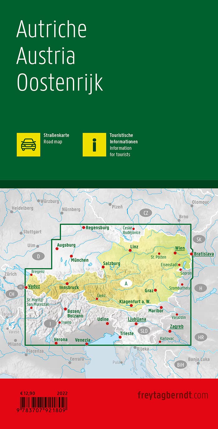 Austria Road Map 1:500,000