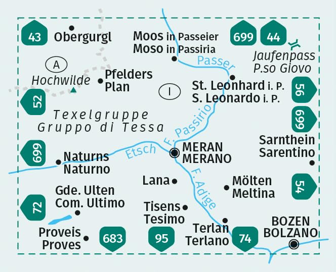 Kompass: Carta Escursionistica Nr. 53 Merano