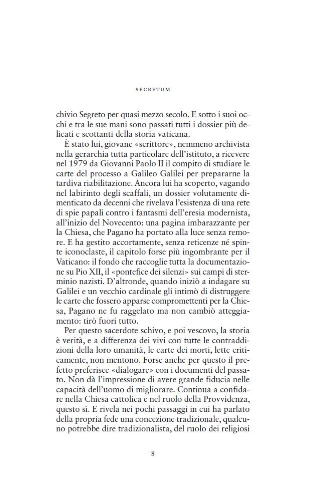 Massimo Franco / Sergio Pagano - Secretum. Papi, Guerre, Spie: I Misteri Dell`Archivio Vaticano Svelati Dal Prefetto Che Lo Guida Da Un Quarto Di Seco