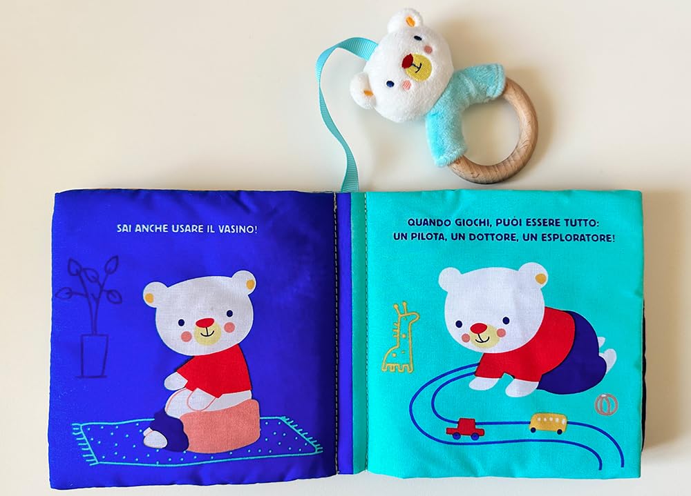 Orsetto. Libri di stoffa con massaggiagengive in legno. Ediz. a colori. Con gadget