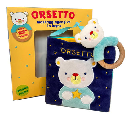 Orsetto. Libri di stoffa con massaggiagengive in legno. Ediz. a colori. Con gadget