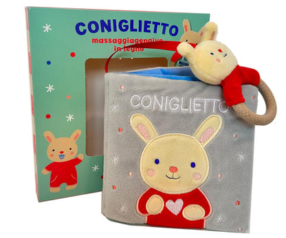 Coniglietto. Libri stoffa con massaggiagengive legno. Ediz. a colori. Con gadget