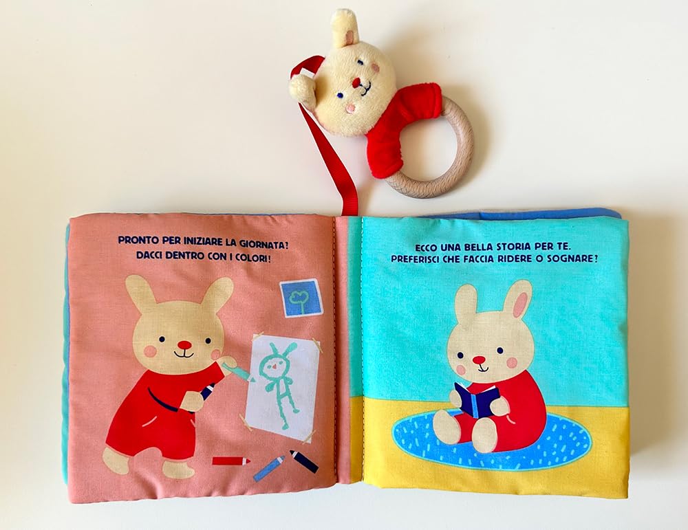 Coniglietto. Libri stoffa con massaggiagengive legno. Ediz. a colori. Con gadget