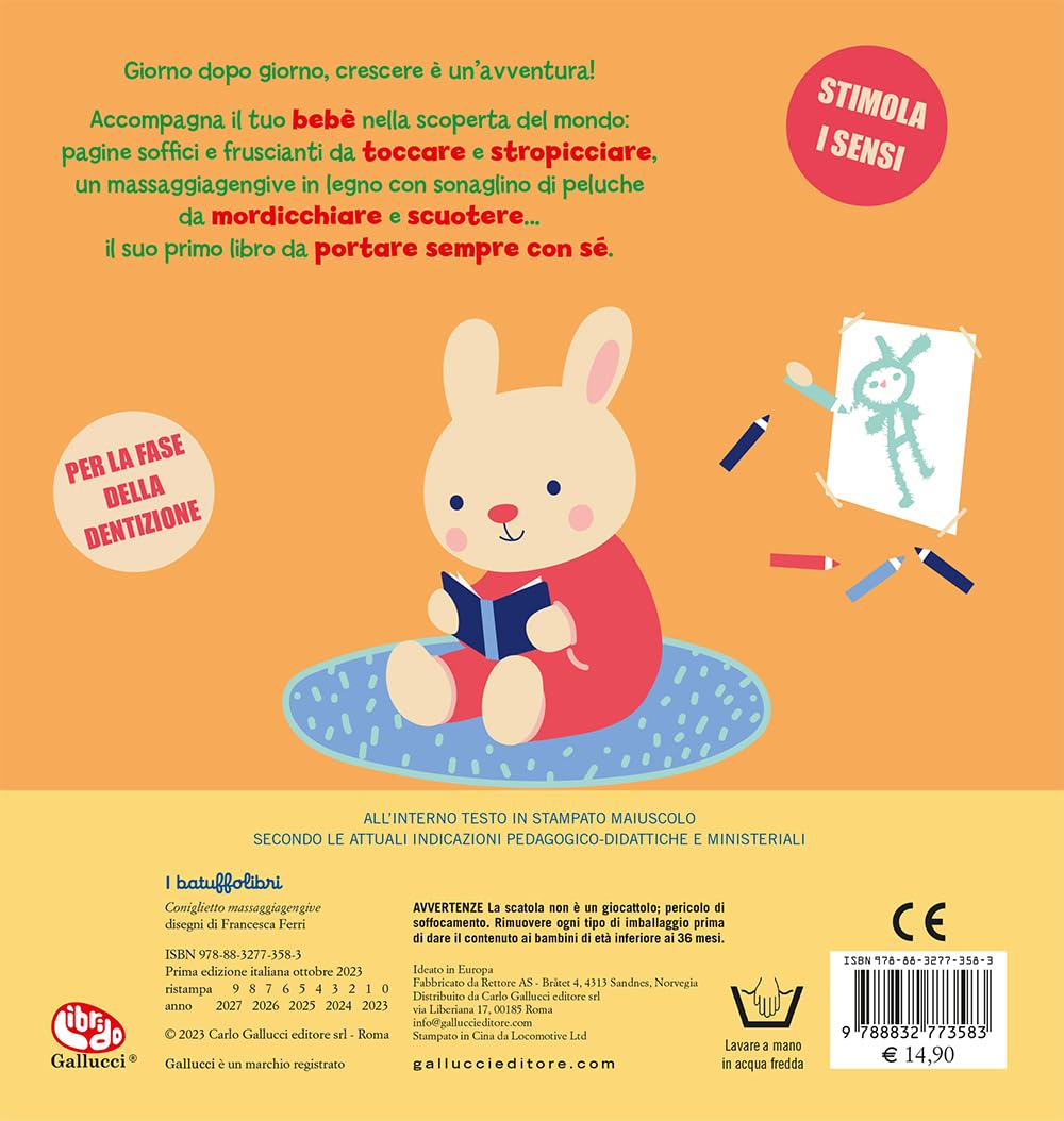 Coniglietto. Libri stoffa con massaggiagengive legno. Ediz. a colori. Con gadget