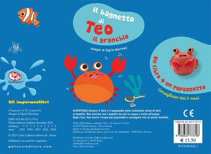 Mart?­Nez Sigrid - Il Bagnetto Di Teo Il Granchio. Impermealibri. Ediz. A Colori. Con Pupazzetto