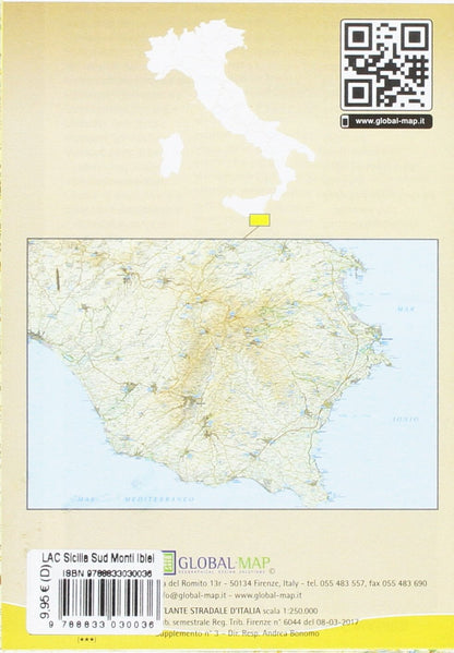 Sicilia sud orientale. Carta turistico-stradale 1:120.000 (cm 97x67