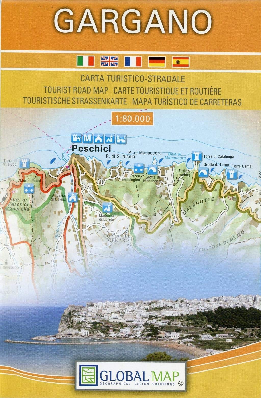 Gargano 1:80.000. Carta turistico-stradale (cm 97x67