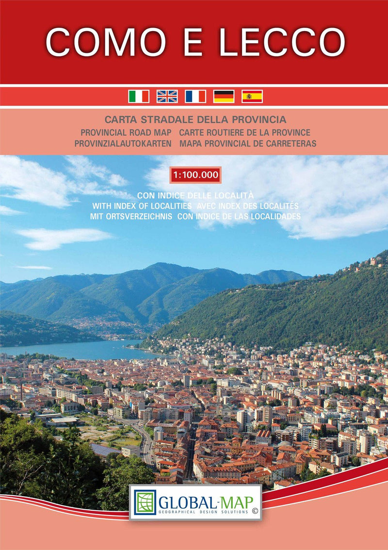 Como-Lecco. Carta stradale della provincia 1:100.000 (cm 62,5x74,0