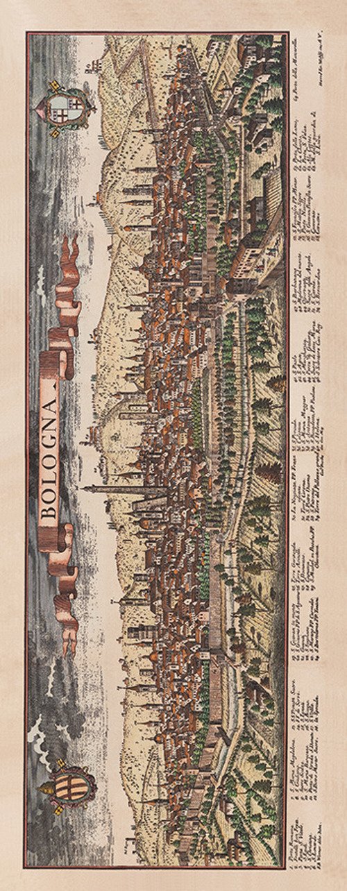 Veduta di Bologna (carta murale anticata in canvas