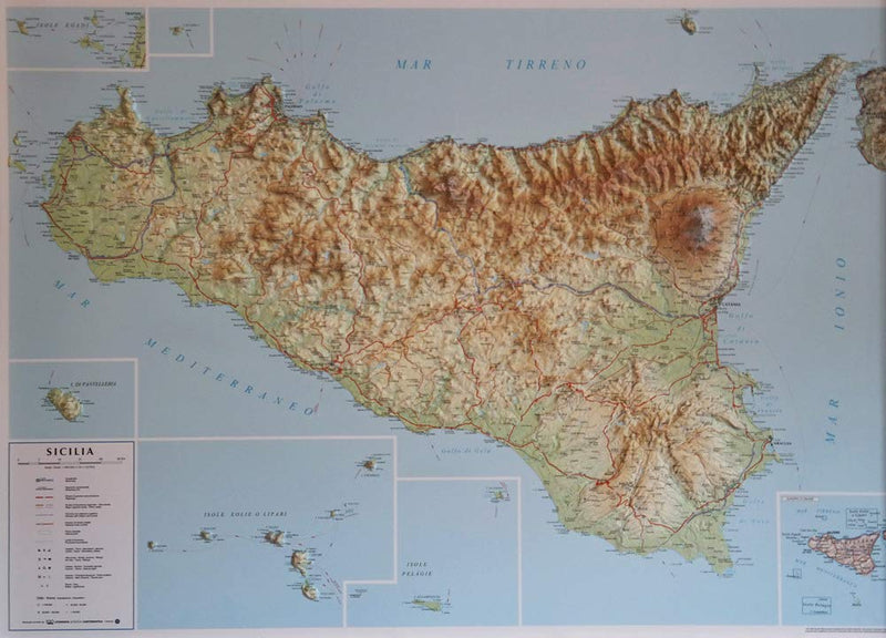 Sicilia 1:350.000 (carta in rilievo senza cornice