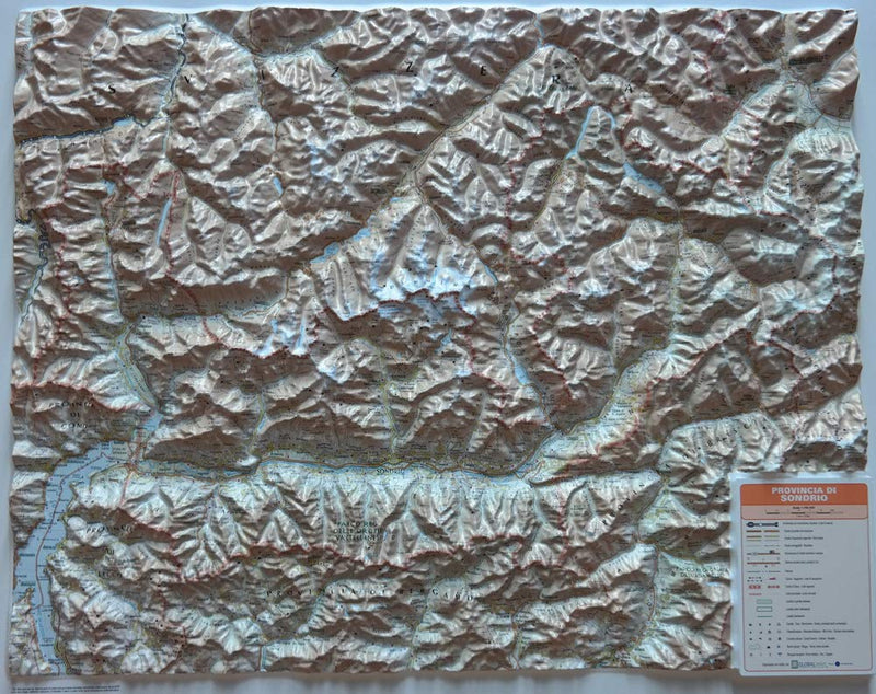 Provincia di Sondrio 1:150.000 (carta in rilievo senza cornice