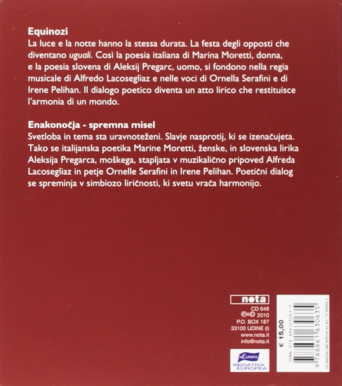 Marina Moretti / Aleksij Pregarc - Equinozi. Con Libro
