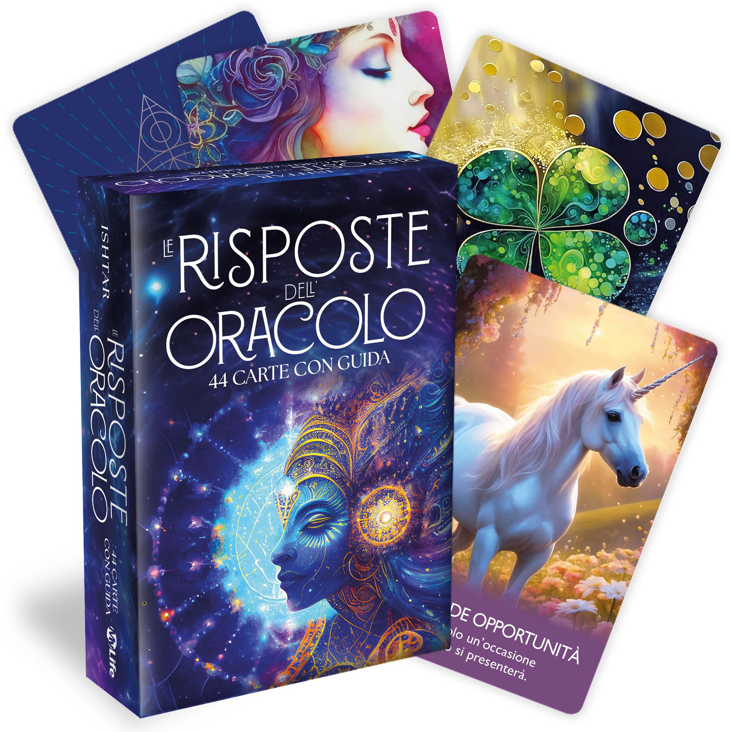 Le Risposte dell'Oracolo. 44 carte con guida illustrata. Fai una domanda leggi ogni giorno una frase. Idea Regalo apprezzato, utile, ottimale per amici, per numerologia e crescita personale