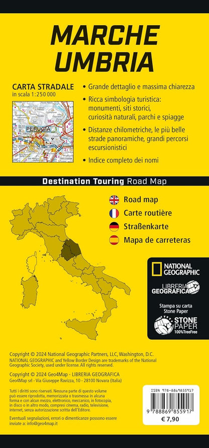 Marche E Umbria. Road Map. Destination Touring 1:250.000