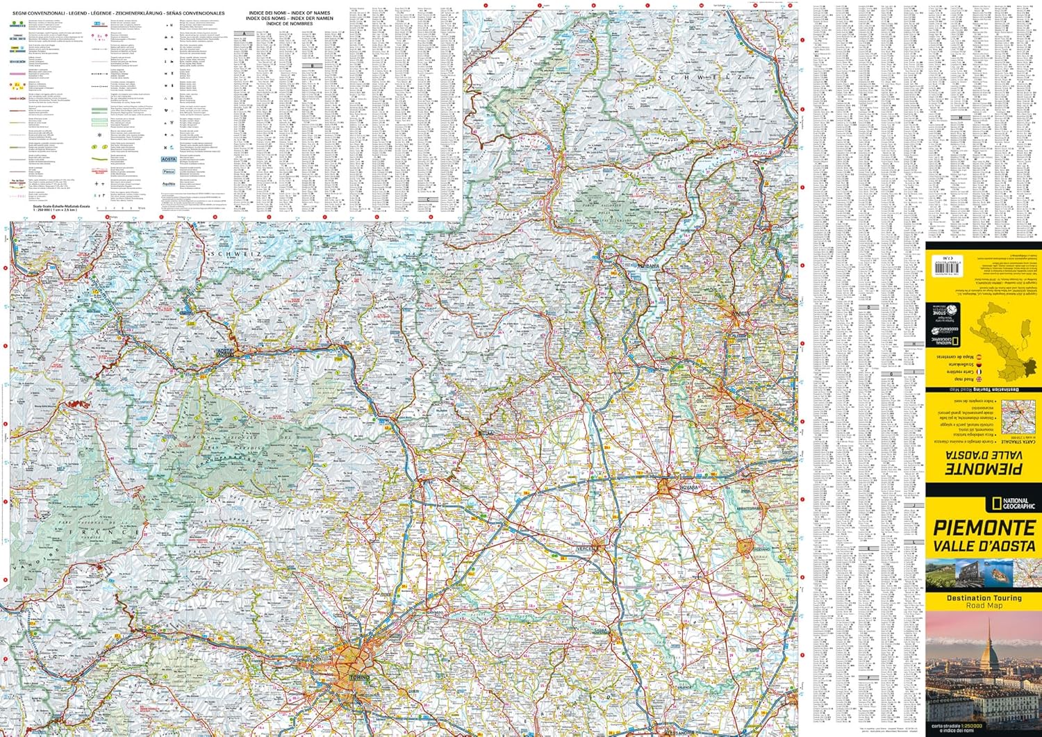 Piemonte e Valle d'Aosta. Road Map. Destination Touring 1:250.000