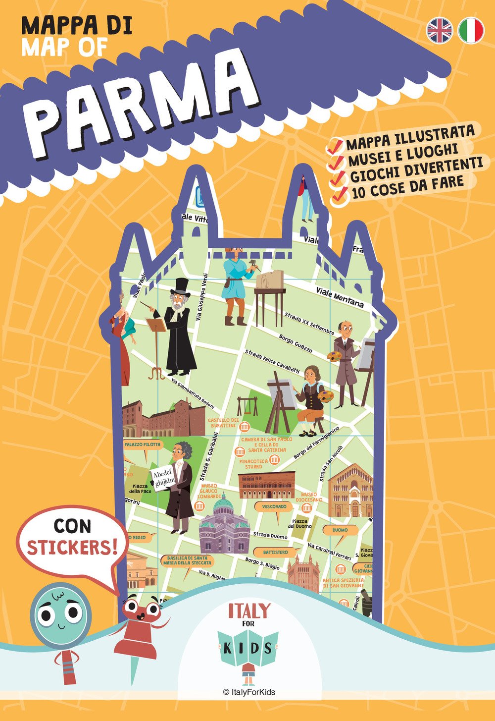 Mappa Di Parma Illustrata. Con Adesivi. Ediz. Bilingue