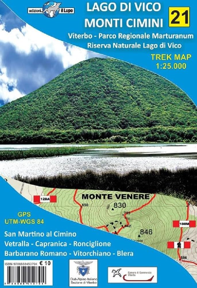Lago di Vico, Monti Cimini. Viterbo, Parco regionale Marturanum e Riserva naturale Lago di Vico. Carta escursionistica 1:25.000