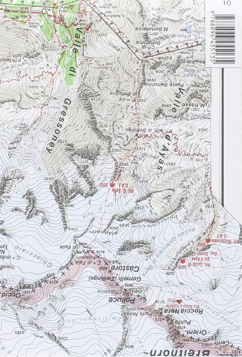 Carta N. 10 Monte Rosa, Alagna E Macugnaga 1:50.000. Carta Dei Sentieri E Dei Rifugi