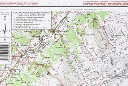Carta n. 11 Domodossola e Val Formazza 1:50.000. Carta dei sentieri e dei rifugi