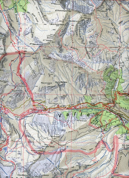 Carta N. 106 Monviso, Valle Po, Valle Varaita, Valle Pellice. Carta Dei Sentieri E Dei Rifugi