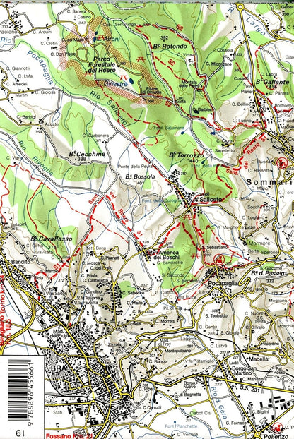 Carta N. 19 Asti, Alba, Acqui Terme 1:50.000. Carta Dei Sentieri E Dei Rifugi