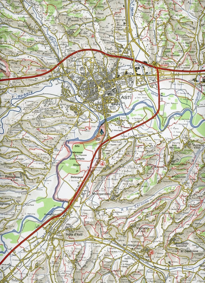 Carta N. 19 Asti, Alba, Acqui Terme 1:50.000. Carta Dei Sentieri E Dei Rifugi