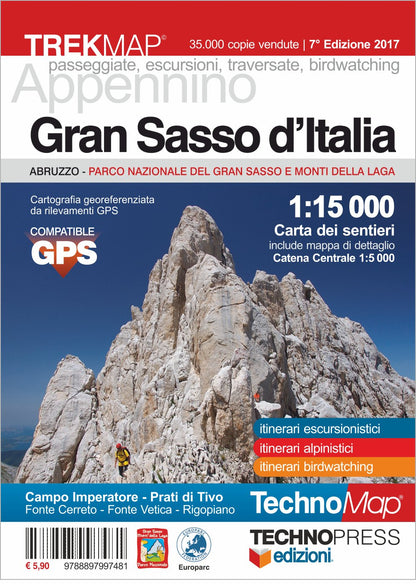 Gran Sasso D`Italia. Carta Dei Sentieri 1:15.000
