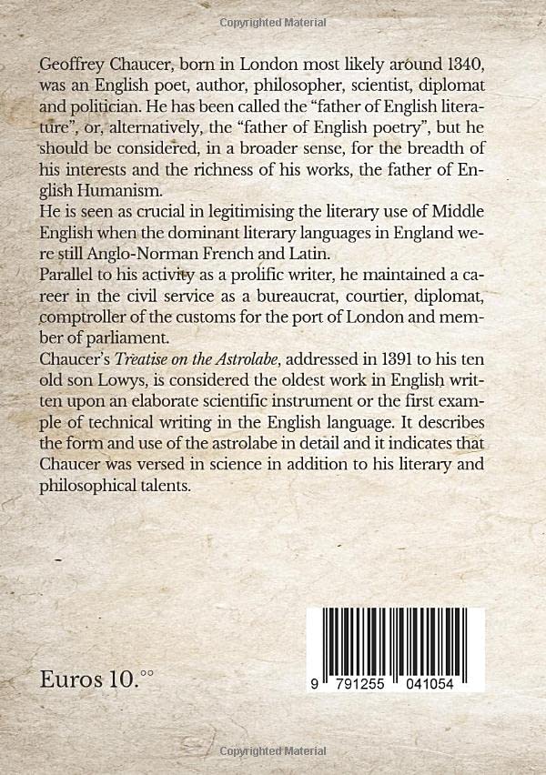 Geoffrey Chaucer - A Treatise On The Astrolabe. Ediz. Critica