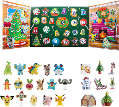 Pokémon PKW3066 Holiday Calendar-Features 24 2-Inch Battle Figures Version 1