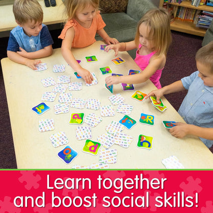 The Learning Journey: Match It Alphabet Memory - Letter Matching Game with 26 Matching Pairs - Memory Games for Kids 3 and Up – Helps Interactive Child Development, Reading and Recognition Skills