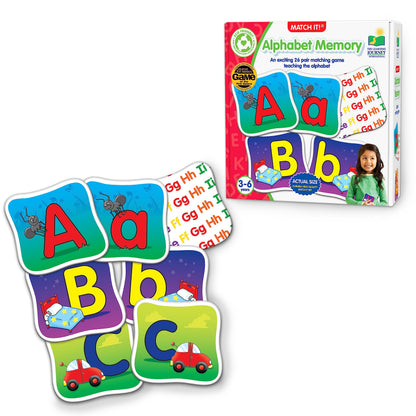 The Learning Journey: Match It Alphabet Memory - Letter Matching Game with 26 Matching Pairs - Memory Games for Kids 3 and Up – Helps Interactive Child Development, Reading and Recognition Skills