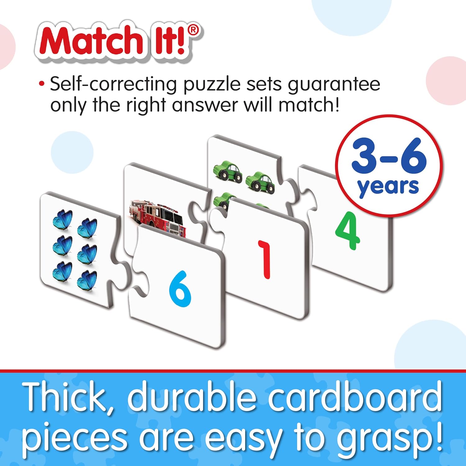 The Learning Journey Match It - Counting Memory Game For Kids - Helps Interactive Child Development, Problem-Solving and Counting Skills - Includes 30 Self-Correcting Puzzle Sets - For 4+ Years