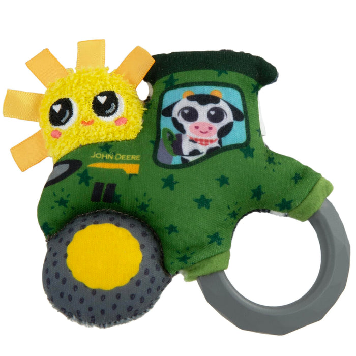 Lamaze John Deere My First Tractor Rattle | Soft Baby Rattle with Easy to Grip Ring Handle, Multiple Fabric Textures, Ribbons | Sensory Toys for Babies from 0+ Months