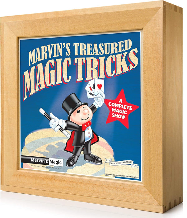 Marvin's Magic - Treasured Tricks Wooden Magic Tricks Set For Kids - Includes Escaping Coloured Blocks, Vanishing Rabbit Illusion, Amazing Rising Cards + More