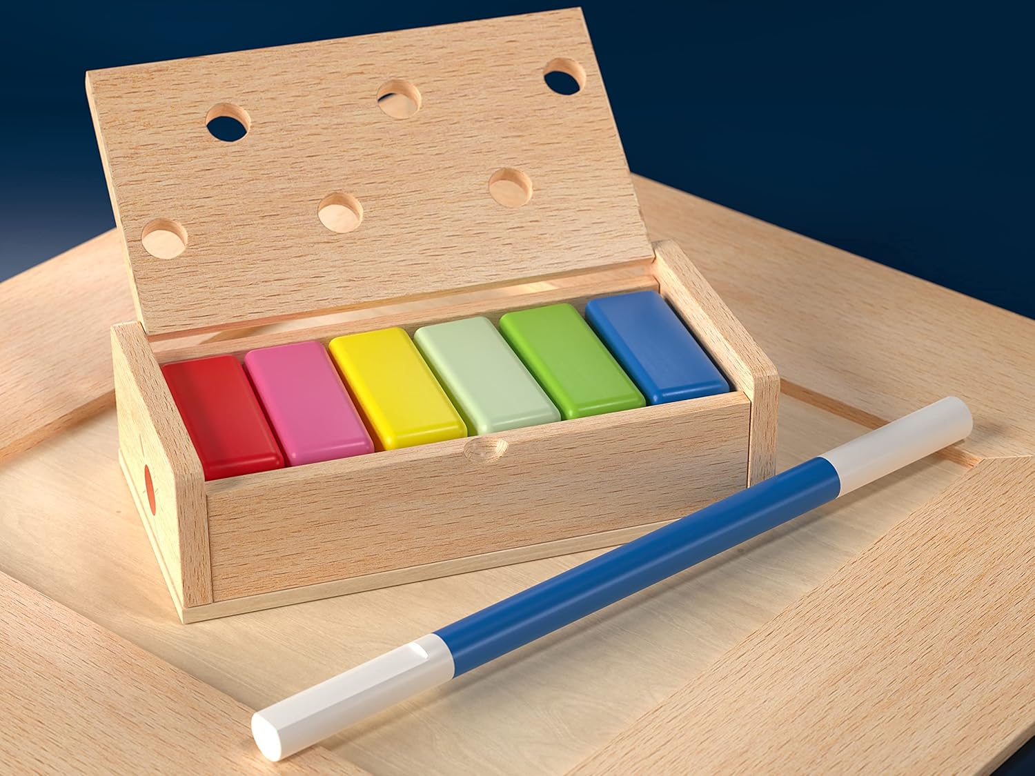 Marvin's Magic - Treasured Tricks Wooden Magic Tricks Set For Kids - Includes Escaping Coloured Blocks, Vanishing Rabbit Illusion, Amazing Rising Cards + More