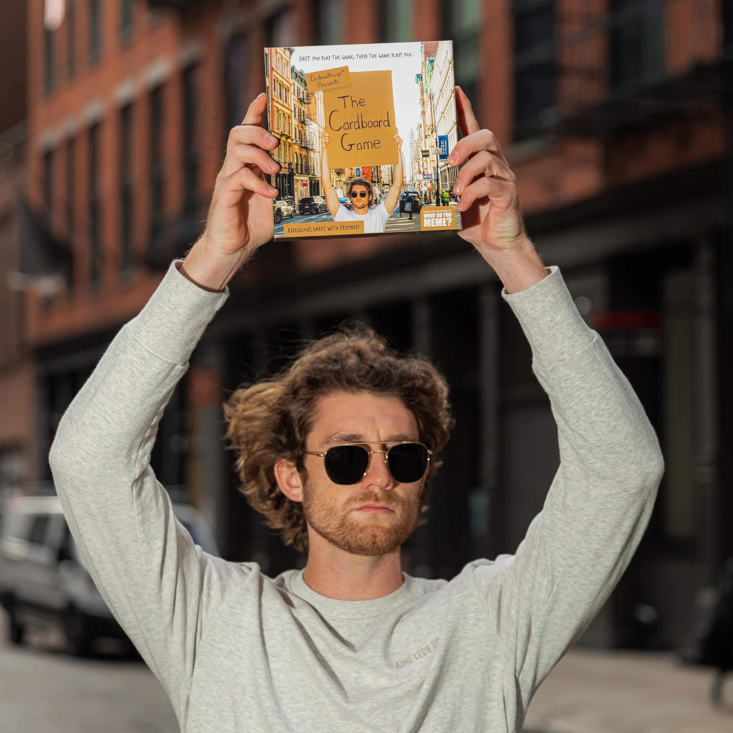 WHAT DO YOU MEME? DUDE445 Dude with Sign: The Cardboard Party Game of Ridiculous Dares