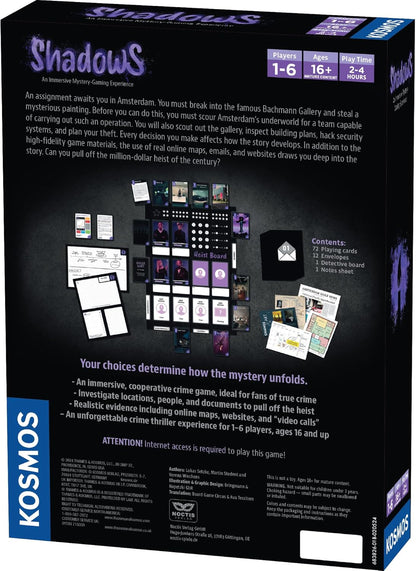 Thames & Kosmos- Masters Of Crime: Shadows - Immersive Crime Solving Gaming Experience Card Game, Game for Game Night, Party Games for Adults, For 1 to 5 players, Ages 16+