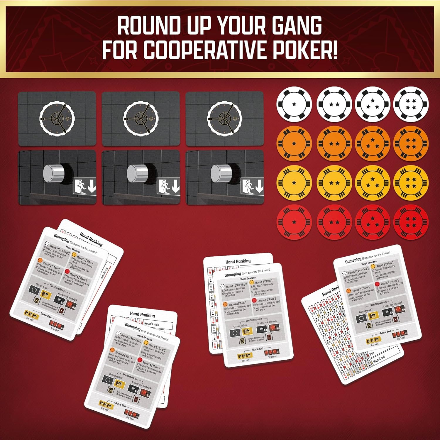 Thames & Kosmos - The Gang - Cooperative Poker Card Game, Family Game for Games Night, Game for Adults and Kids, Strategy Game, For 3 to 6 Players, Ages 10+