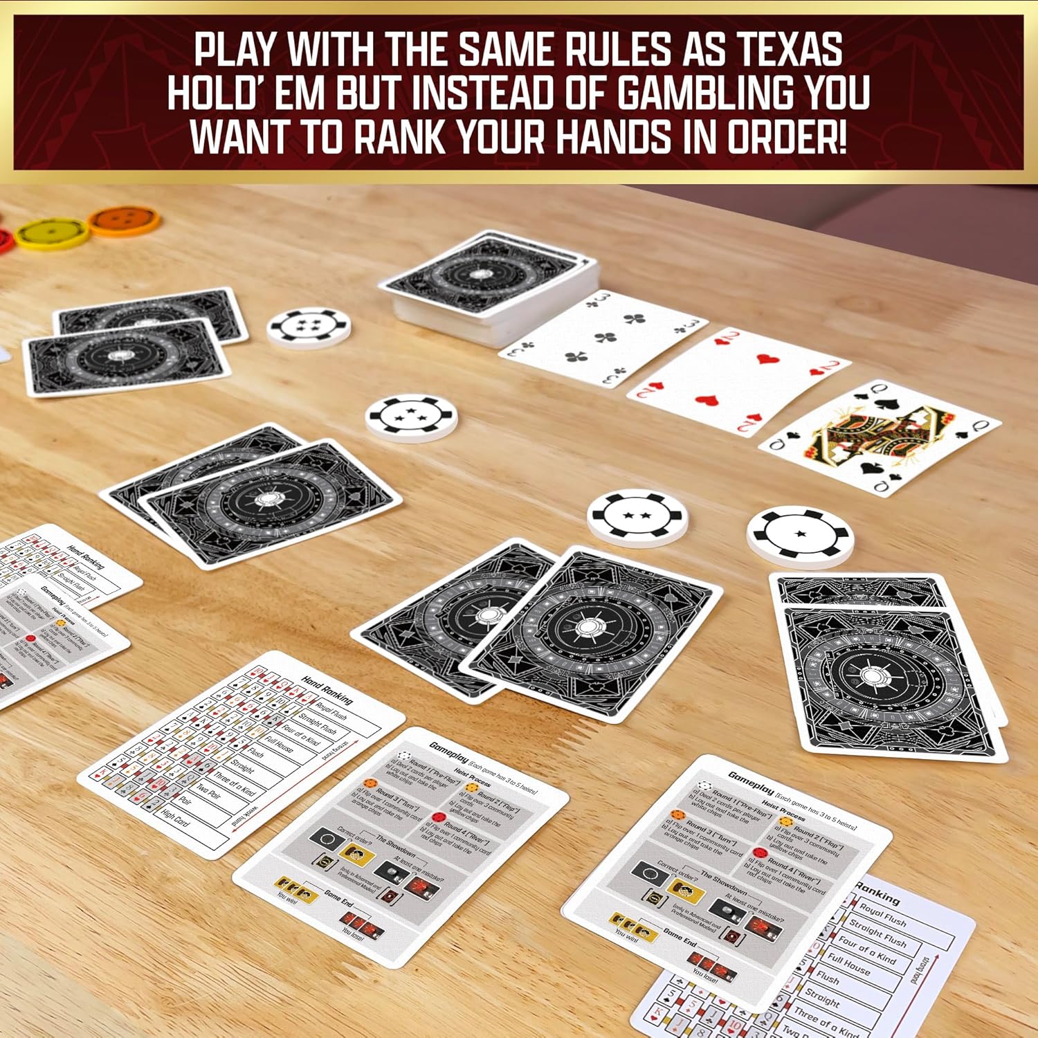 Thames & Kosmos - The Gang - Cooperative Poker Card Game, Family Game for Games Night, Game for Adults and Kids, Strategy Game, For 3 to 6 Players, Ages 10+