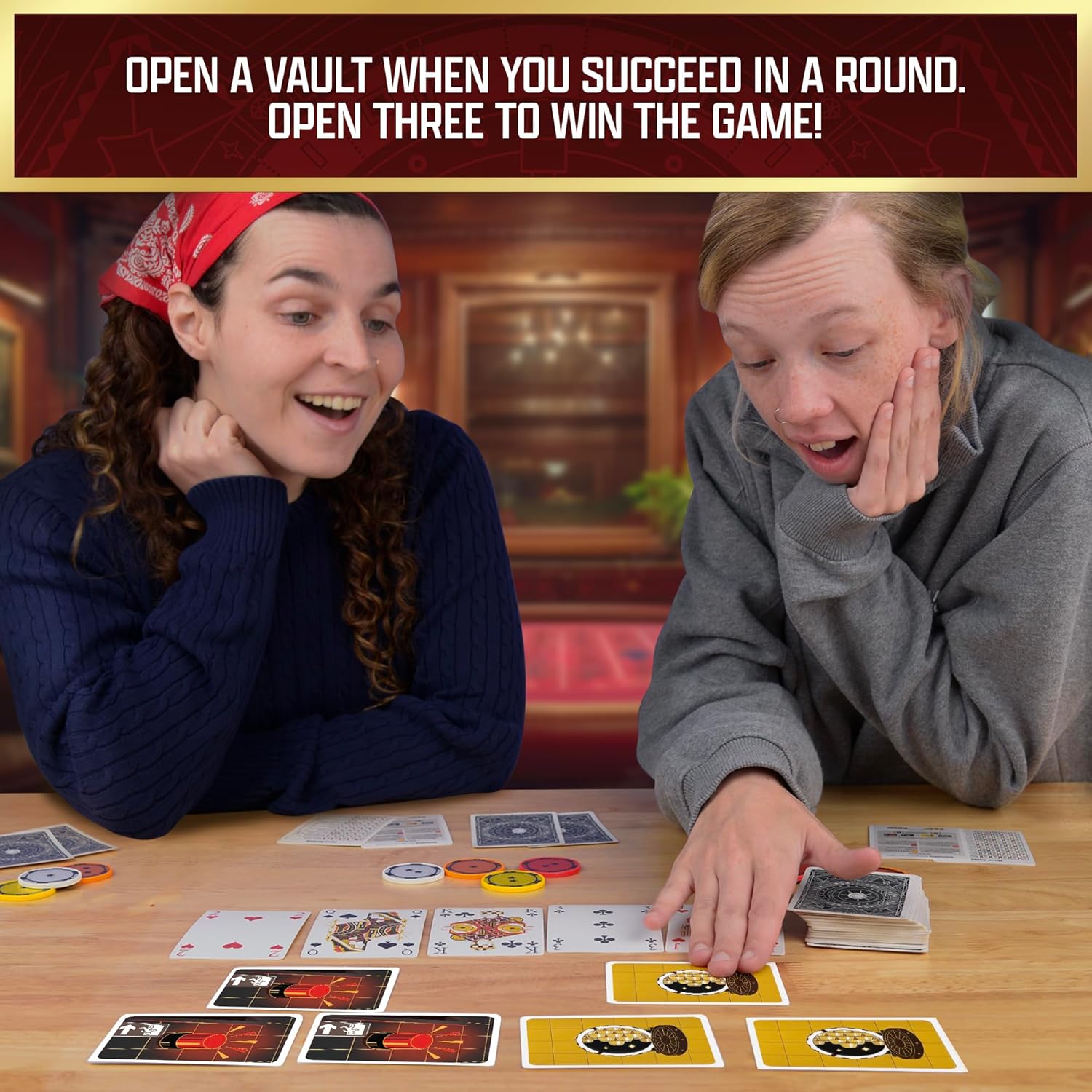 Thames & Kosmos - The Gang - Cooperative Poker Card Game, Family Game for Games Night, Game for Adults and Kids, Strategy Game, For 3 to 6 Players, Ages 10+