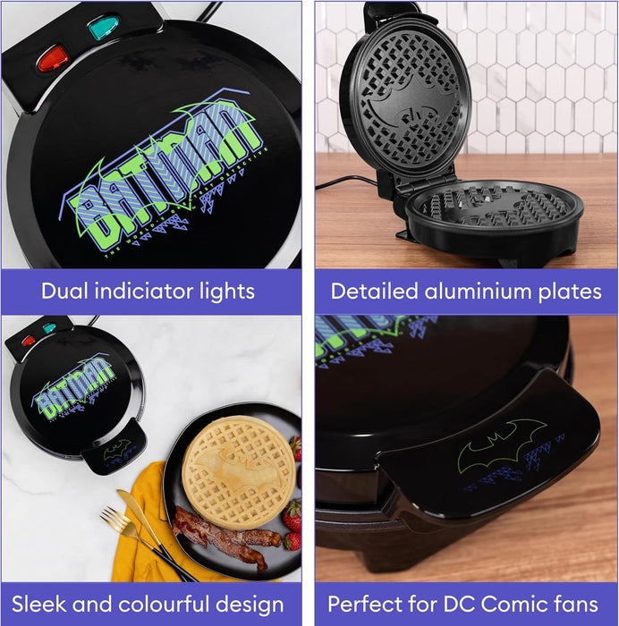 Uncanny Brands DC Comics Batman Game Over Waffle Maker – Makes Batman Insignia Waffles – Fun Kitchen Appliance – Non-Stick, Compact and Easy to Use