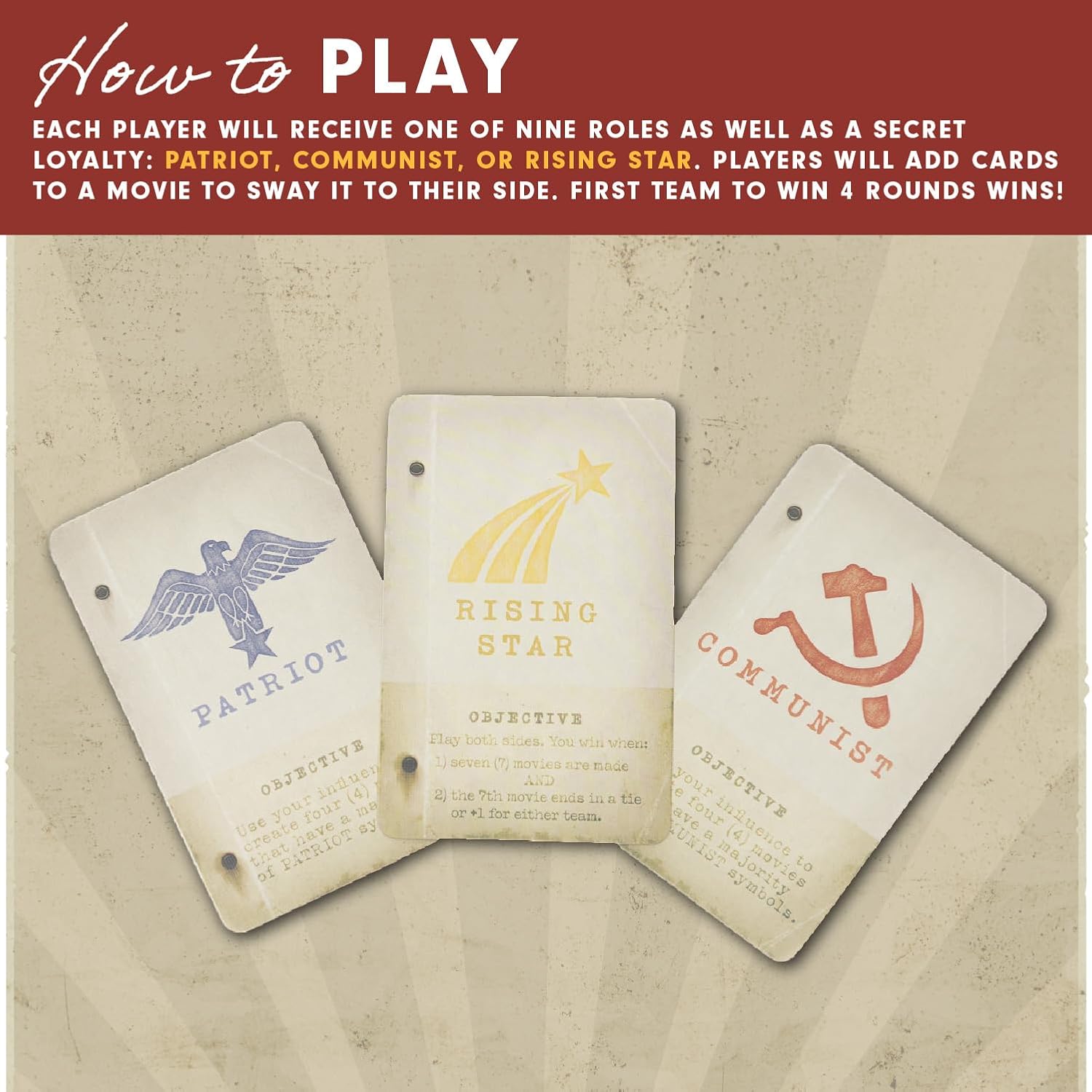 Hollywood 1947 Board Game Deluxe Version - A Movie Making Game for Friends and Family - A Board Game of Cards, Strategy, and Deceit, for 1-9 Players, Ages 14 and Up