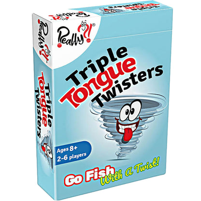 Triple Tongue Twisters, Kartenspiele für Familien mit lustigen Zungen-Twisters, Lernspiele für Kinder, Lachen und Lernen von Reisespielen, lustige Geschenke für Weihnachtsstrumpffüller
