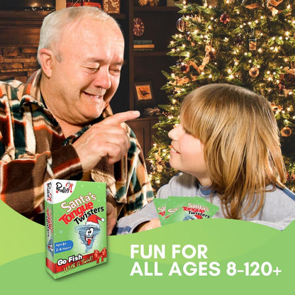 Really?! Santa's Tongue Twisters Kartenspiel, Weihnachtsspiele für Familien, lustige Strumpffüller-Idee, Urlaubsparty-Spiel für Kinder und Erwachsene, pädagogische Geschenke unter 10 Dollar
