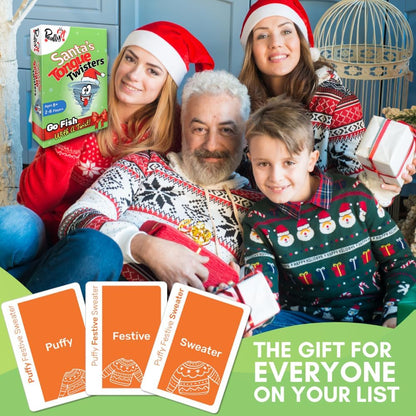 Really?! Santa's Tongue Twisters Kartenspiel, Weihnachtsspiele für Familien, lustige Strumpffüller-Idee, Urlaubsparty-Spiel für Kinder und Erwachsene, pädagogische Geschenke unter 10 Dollar