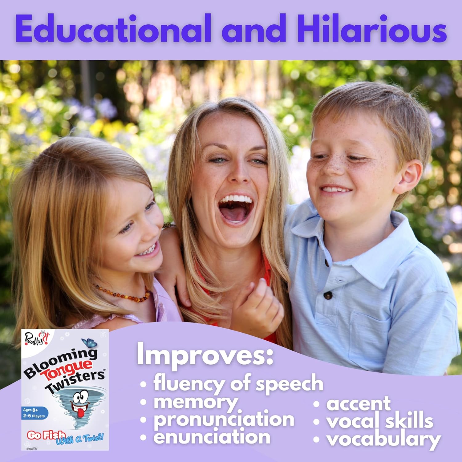 Really?! Hilarious Card Games for Kids 8-12 Teens Adults, Educational Family Party Games with Tongue Twisters, Memory and Travel Games, Homeschool, School, Gifts for Boys 8-12 Girls…
