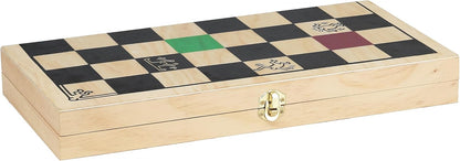Vilac Chess Wooden Board Game in Foldable Wooden Box with Cotton Storage Bag, Large Set Illustrated By Graphic Designer Keith Haring, Multicolour, 6 Years+, 41 x 41 x 2.5 cm